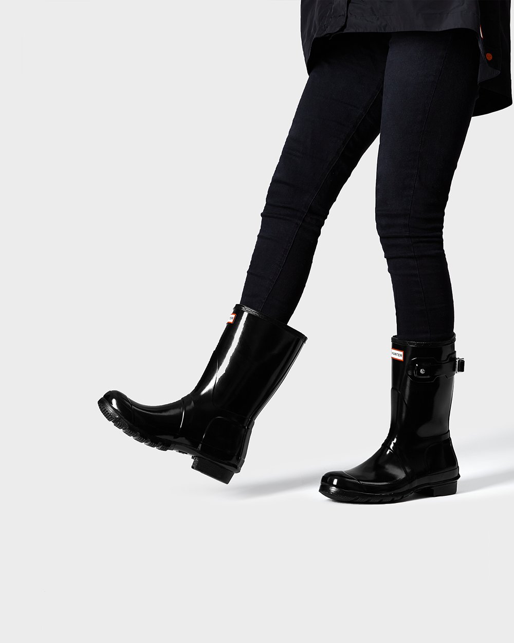 Women Hunter Original Gloss | Short Rain Boots Black | NZ-72690-DEAQ